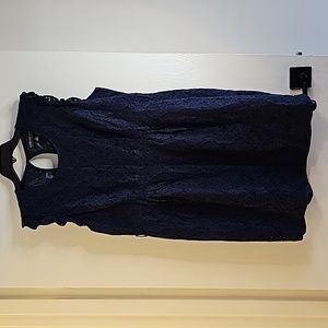 Navy Blue Dress - wn plus size 1x
